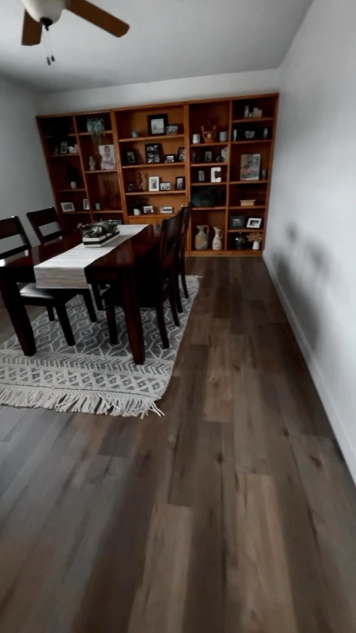 Dining room with luxury vinyl plank flooring